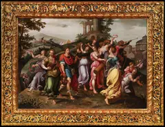 Antoon Claeissens - circle, David Returning in Triumph with the Head of Goliath, Late 16th/early 17th century, Oil on wood panel