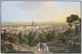 Vincenc Morstadt, Three Vistas of Prague, Around 1830, Colored etching on paper