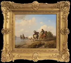 Cornelis Lieste, Landscape with Riders, First half of 19th century, Oil on canvas