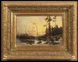 Antonín Chittussi, Forest Landscape with Avifauna in Winter