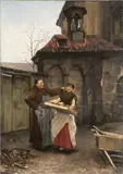 Vojtěch Bartoněk, Monk in Front of a Chapel, 1890s, Oil on canvas