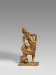 Mädchen mit Krug by Gerhard Marcks, 1942 (Entwurf), Bronze, golden patiniert, sold Nov 2022