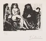 Pablo Picasso, Visiteur au Nez Bourbonien chez la Célestine, 1968, Aquatinta auf leichtem Karton