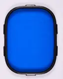 Mikhail Pirgelis, Ohne Titel, 2008, Blaues Glas in Flugzeugfensterrahmen