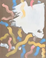 Diango Hernández, Ohne Titel (Wave Painting), 2016, Acryl auf graubrauner Leinwand