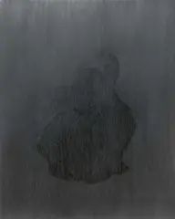 Diango Hernández, Ohne Titel (Hase), 2013, Grafit auf schwarz grundiertem Holz. Mit Metallleiste eingefasst