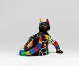 Chat by Niki de Saint Phalle, 1986, Polyesterharz, bemalt und glasierte Terrakotta, sold Nov 2022