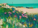 Nicola Simbari, Strandblumen, Öl auf Leinwand