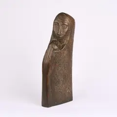 Emy Roeder, Arabische Mutter mit Kind, Fragment Tripoli, 1961/62, Bronze, braun patiniert