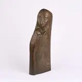 Emy Roeder, Arabische Mutter mit Kind, Fragment Tripoli, 1961/62, Bronze, braun patiniert