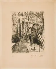 Löwenbrücke by Lovis Corinth, 1920/21, Radierung auf Velin, sold Oct 2022