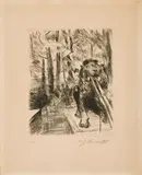 Lovis Corinth, Löwenbrücke, 1920/21, Radierung auf Velin