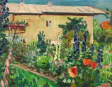 Arnold Balwé, "Bauerngarten", Öl auf Leinwand