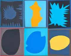 Norbert Prangenberg, Ohne Titel, 1987, Mappe mit 7 Farbserigrafien auf farbigen Velin