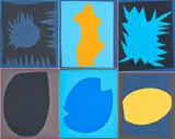 Norbert Prangenberg, Ohne Titel, 1987, Mappe mit 7 Farbserigrafien auf farbigen Velin