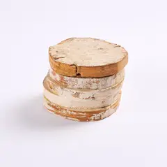 Lawrence Carroll, Ohne Titel, 1995, Holzscheiben, farbig gefasst und aufeinander geleimt