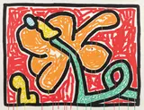 Keith Haring, Flower #5, 1990, Farbserigrafie auf Velin