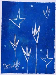 Pax et Bonum semper tecum (Aus: Künstler gegen die Folter) by Nicola De Maria, 1993, Farbaquatinta auf Bütten, sold Feb 2023