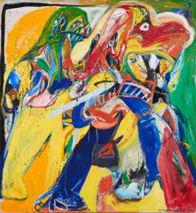 Hans Matthäus Bachmayer, Seelenfrösche, 1977, Öl auf Leinwand