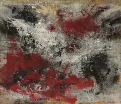 Ohne Titel by Fred Thieler, 1961, Mischtechnik auf Leinwand, sold Nov 2022