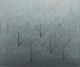 Henryk Starikiewicz, "Pejzaz dety" (Hohle Landschaft), 1989, Mischtechnik auf Leinwand
