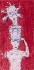 Peter Bömmels, "Faustus", 1983, Pastell und Acryl auf Baumwolle