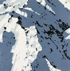 Schweizer Alpen I (A2) by Gerhard Richter, 1969, Farbserigrafie auf weißem Halbkarton, sold Jun 2023
