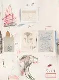 Cy Twombly, Natural History Part I, Mushrooms, No. VI, 1974, Farblithografie, Colotypie, Fotochromie sowie Collage, von Hand überarbeitet, auf Rives