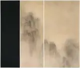 Michael Biberstein, Ohne Titel, 1990er Jahre, Schwarzer Stoff, doppelt gelegt und Acryl auf Leinwand