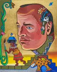 Milan Kunc, "Portrait H.J. Müller", 1984, Mischtechnik auf Leinwand