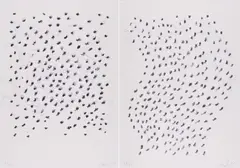 Kosmos by Günther Uecker, 2003, Jeweils: Farboffsetlithografie auf leichtem Karton, sold Jan 2023