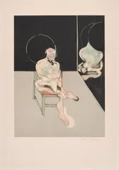 Francis Bacon, Seated Figure, 1983, Etching and aquatint in colors, on Arches paper, with full margins,