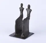 Lothar Fischer, Kleines gesockeltes Paar, 1984, Bronze, dunkelbraun patiniert