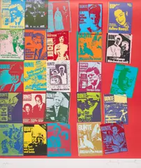 Magazine and History by Andy Warhol, 1983, Farbserigrafie und -offset auf Rives, sold Mar 2023