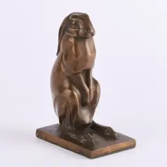 Wilhelm Krieger, Hase, Bronze, braun patiniert