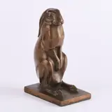 Wilhelm Krieger, Hase, Bronze, braun patiniert