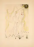 Le Printemps (Aus: Suite mythologique nouvelle) by Salvador Dalí, 1971, Farbradierung auf Richard de Bas (Wasserzeichen), sold Oct 2023