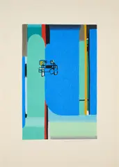 Max Ackermann, Kathedrale, 1974, Farbserigrafie auf Büttenkarton
