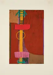 Max Ackermann, Spätsommer, 1973, Farbserigrafie auf Büttenkarton