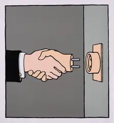 Robin Page, The Handshake, 1972, Farbserigrafie auf leichtem Karton