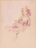 Léonor Fini, Ohne Titel, Farblithografie auf Arches (Wasserzeichen)