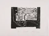Felix Droese, Uboot, 1985, Holzschnitt auf dünnem Japan