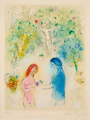 Marc Chagall, Frontispiz (Aus: Daphnis et Chloé), 1961, Farblithografie auf Velin