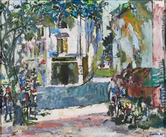 Juliusz Joniak, "Pejzaz miejski '88", 1988, Öl auf Leinwand