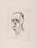 Otto Dix, Bildnis Carl Jacob Burckhardt II (ohne Hemdkragen), 1961, Lithografie auf BFK RIVES (Wasserzeichen)
