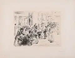 Judenstraße by Max Liebermann, 1909, Radierung auf Bütten, sold Apr 2023