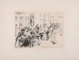 Max Liebermann, Judenstraße, 1909, Radierung auf Bütten
