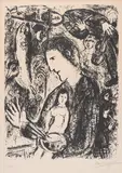 Großes schwarzes Selbstbildnis by Marc Chagall, 1975, Lithografie auf Arches FRANCE (Wasserzeichen), sold Jan 2023