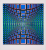 Victor Vasarely, Ohne Titel, Farbserigrafie auf Karton