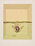 Dieter Asmus, Die Taucherin, 1972, Farbserigrafie auf Velin
